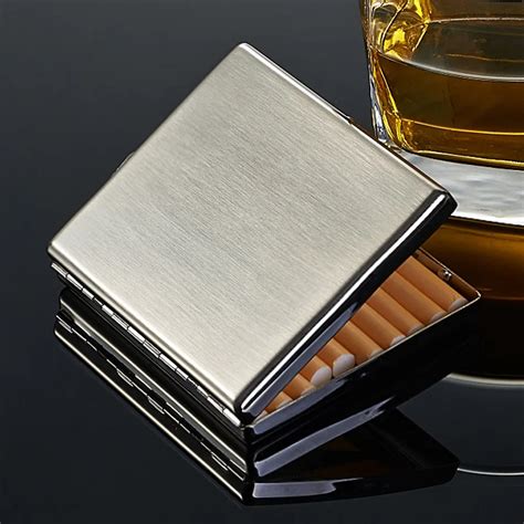 box with metal cigarette pipe|stainless steel cigarette case.